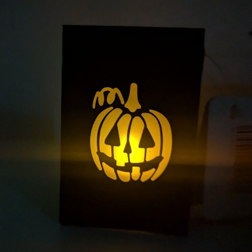 NWT Mini Jack o'Lantern Halloween LED Luminaria Black Lantern Ashland Decoration